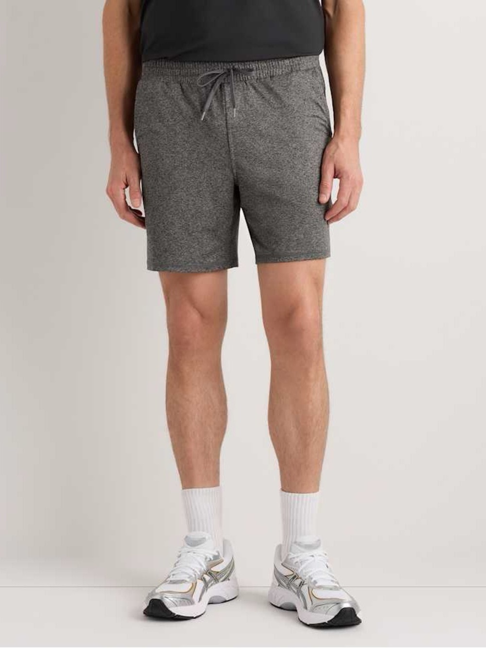 Quince Super Soft Fleece Flowknit Heather Sweat Short Drawstring Lounge Active M